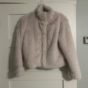 Vero Moda Plush Faux Fur Jacket in cream